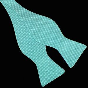JOHN W. NORDSTROM Aqua White MICRO DOT Woven Silk Bow Tie Italy NWT
